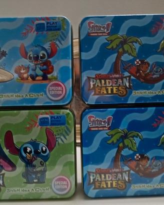 Lotto 4 Scatole in Latta Stitch Paldean Fates