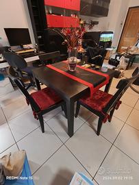  Tavolo Ikea nero Bjursta + 4 sedie
