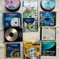 Lotto DVD e CD vergini/nuovi e custodie vuote