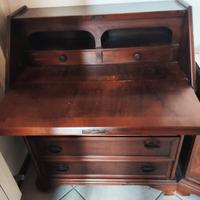 Cassettiera con ribaltina in noce anni 60