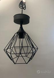 Lampada a sospensione vintage, color nero