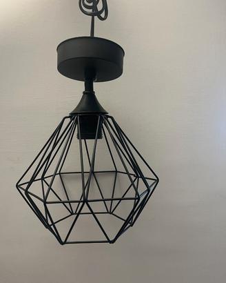 Lampada a sospensione vintage, color nero