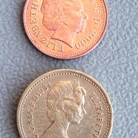 Monete inglesi: Sterlina e New Penny,