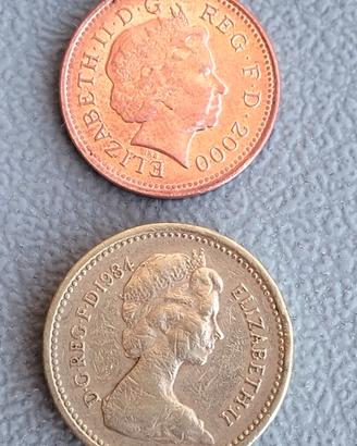 Monete inglesi: Sterlina e New Penny,