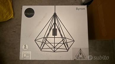 Lampadario Design Byron nero paralume nero E27