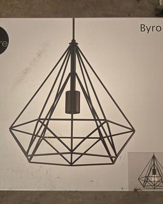 Lampadario Design Byron nero paralume nero E27