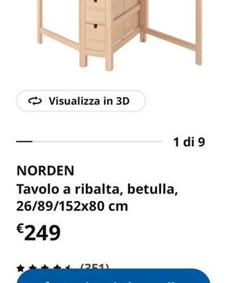 Tavolo allungabile Norden Ikea. 