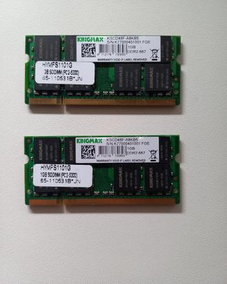 Ram Kingmax sodimm DDR2 kit 2GB 667Mhz