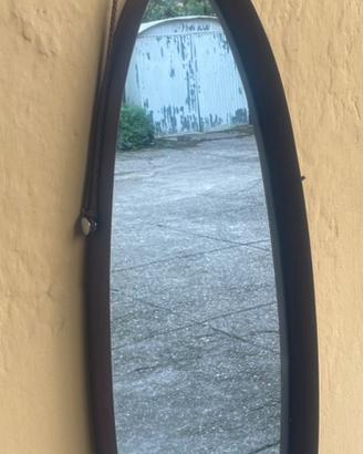 Specchio ovale in tek anni 60