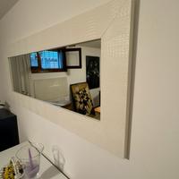 Specchio con cornice ecopelle stampa coccodrillo