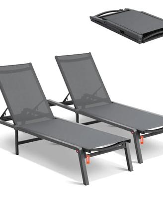 Sedie a Sdraio da Esterno in Alluminio Pieghevoli