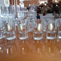 Bicchieri liquore cristallo e argento