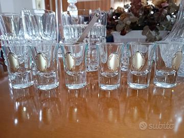 Bicchieri liquore cristallo e argento