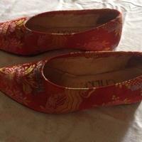 Scarpe ballo sardo folk Assemini in broccato