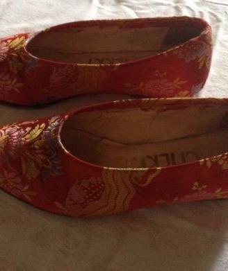Scarpe ballo sardo folk Assemini in broccato