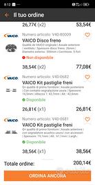 kit deschi e pastiglie freni  anteriore e posterio