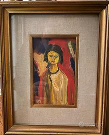 Quadro ritratto di  ragazza, autore Lapi