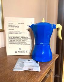 Caffettiera moka 6 tazze Excelsa, nuova