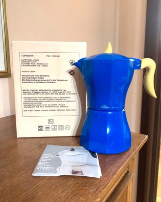 Caffettiera moka 6 tazze Excelsa, nuova