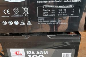 Batterie servizi camper agm lenta scarica 100 ah