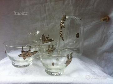 Cioccolatiera in cristallo con tazze