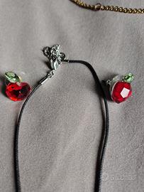 collana e orecchini Swarovski ciliegia 