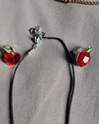 collana e orecchini Swarovski ciliegia 