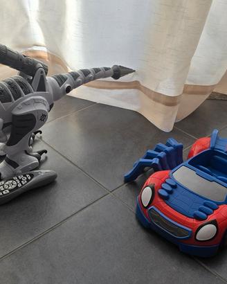 dinosauro telecomandato piu auto spiderman