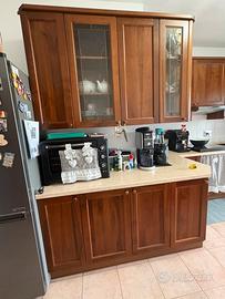 Cucina in vera noce + tavolo e 5 sedie