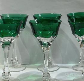 Set di 6 bicchieri da vino in cristallo -