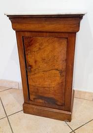 Comodino Luigi Filippo in noce e radica di noce