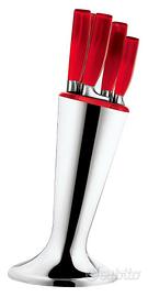Ceppo 5 coltelli Guzzini colore rosso