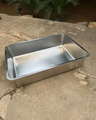 Lettiera per gatti in acciaio inox