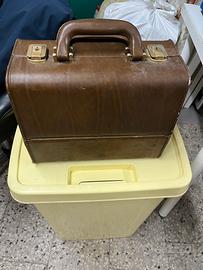 Beauty case vintage in vera pelle
