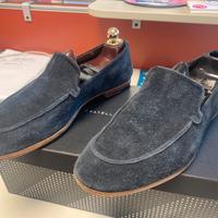 Mocassini uomo scamosciati blu fratelli rossetti
