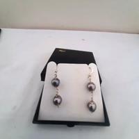 Orecchini In Argento 925 con 2 Perla Nera A.Dolce