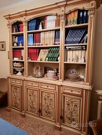 Libreria sala noce americano laccata anticato