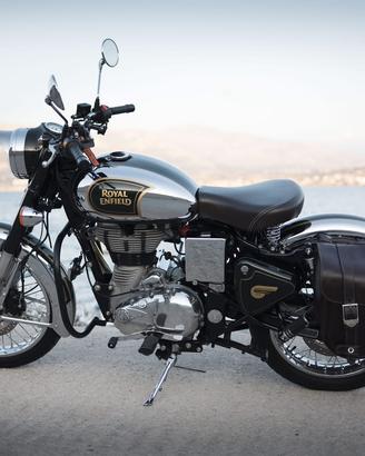 Royal Enfield classic 500 chrome olive green