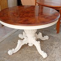 tavolo rotondo laccato shabby chic
