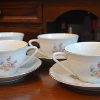 Set 4 Tazze Tè Porcellana Tedesca Vintage