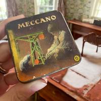 Scatoletta Meccano antica anni 20 rara con gatto