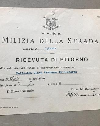 Documento milizia della strada catania