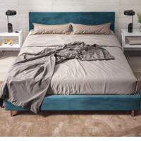 Letto matrimoniale blu petrolio 160x190