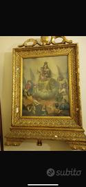 Antico qudro religioso olio su tela XIX secolo