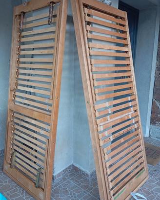2 reti con doghe in legno con sezioni reclinabili