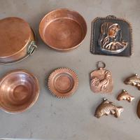 set 10 pezzi decorazioni in rame