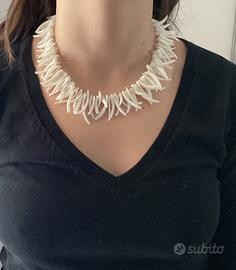 Collana Statement artigianale Bianca