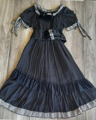 Vestito maniche corte a pois nero TG 42