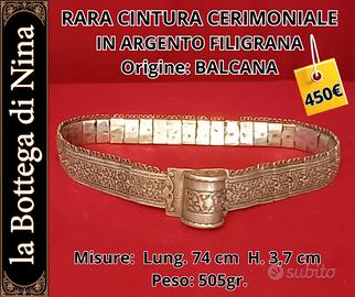Rara cintura cerimoniale in argento filigrana