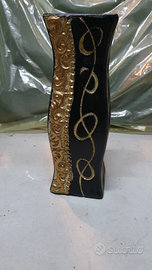 Vaso ceramica nero oro